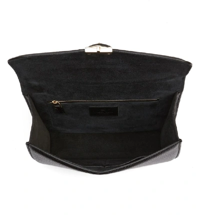 Shop Valentino Medium Lock Studded Leather Shoulder Bag In Nero