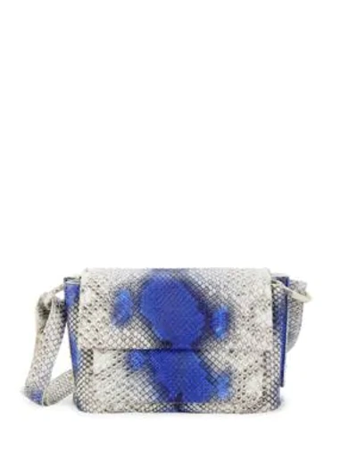 Shop Nancy Gonzalez Python Shoulder Bag In Blue
