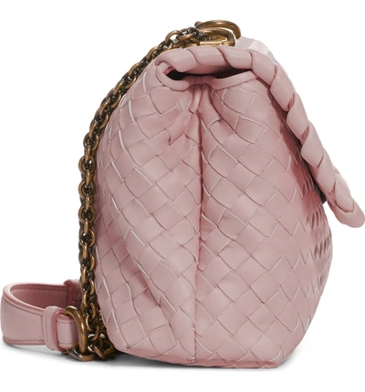 Shop Bottega Veneta Baby Olimpia Leather Shoulder Bag - Pink In Quartz / Quartz