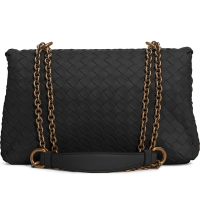 Shop Bottega Veneta Baby Olimpia Leather Shoulder Bag - Black In Nero/ Nero