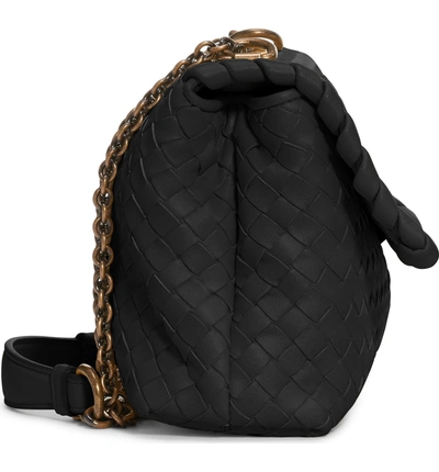 Shop Bottega Veneta Baby Olimpia Leather Shoulder Bag - Black In Nero/ Nero