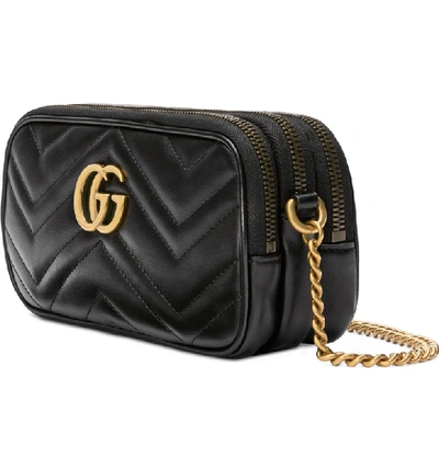 Shop Gucci Gg Matelasse Leather Crossbody Bag In Nero