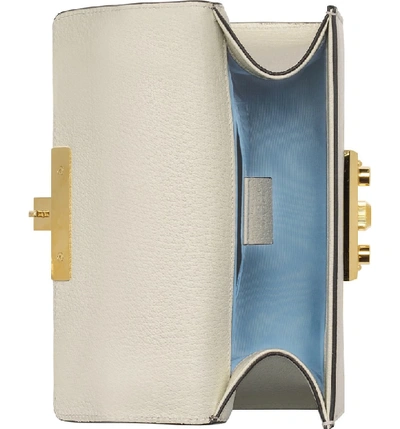 Shop Gucci Mini Padlock Leather Shoulder Bag In Mystic White/ Oro