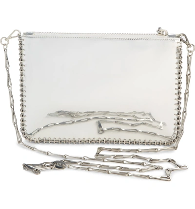 Shop Paco Rabanne Mirror Faux Leather Crossbody Bag - Metallic In Silver