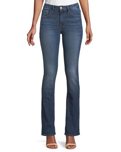 Shop Frame Le Mini Boot-cut Skinny Jeans In Blendon