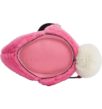 Shop Loewe Mini Bunny Fuzzy Genuine Shearling Crossbody Bag - Pink In Wild Rose