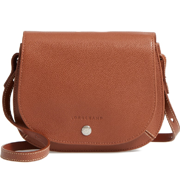 Longchamp Small Le Foulonne Leather Crossbody Bag - Brown In Cognac ...
