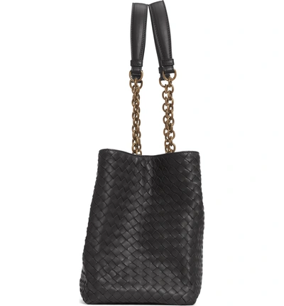 Shop Bottega Veneta Intrecciato East/west Leather Tote Bag In Nero/ Nero