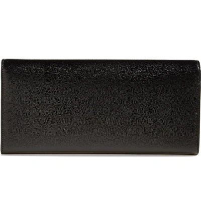 Shop Saint Laurent 'monogram' Leather Clutch In Noir/ Gold Hdwr