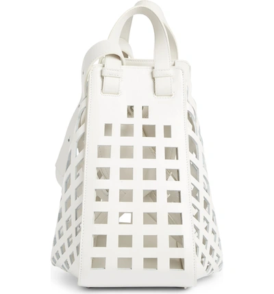 Shop Loewe Hammock Perforated Leather Hobo - White