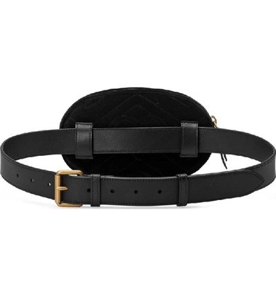 Shop Gucci Marmont 2.0 Crystal Stars Velvet Belt Bag - Black In Nero/ Nero Multi