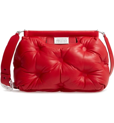 Shop Maison Margiela Medium Glam Slam Leather Shoulder Bag In Haute Red