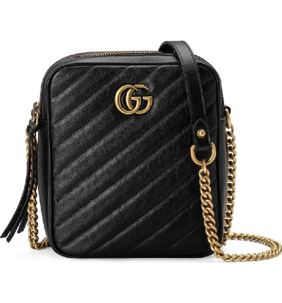 Shop Gucci Mini Leather Crossbody Bag In Nero