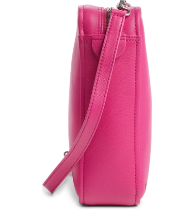 Shop Balenciaga Extra Small Triangle Leather Bag - Pink In Rose Magenta/ Noir