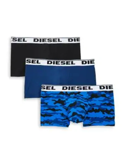 Shop Diesel Umbx Kory 3-pack Boxer Briefs In Blue