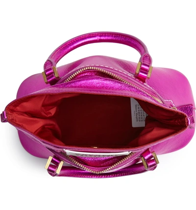Shop Maison Margiela Mini 5ac Metallic Leather Handbag - Pink In Bubblegum