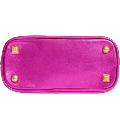 Shop Maison Margiela Mini 5ac Metallic Leather Handbag - Pink In Bubblegum