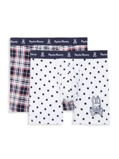 Shop Psycho Bunny 2-pack Stretch Cotton Boxer Briefs In Peacoat