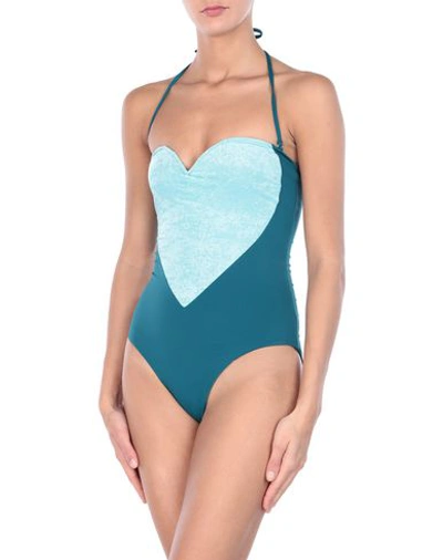Shop Albertine One-piece Swimsuits In Deep Jade