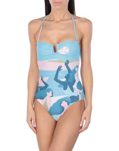 Shop Albertine One-piece Swimsuits In Sky Blue