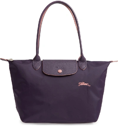 Shop Longchamp Le Pliage Club Small Shoulder Tote In Bilberry