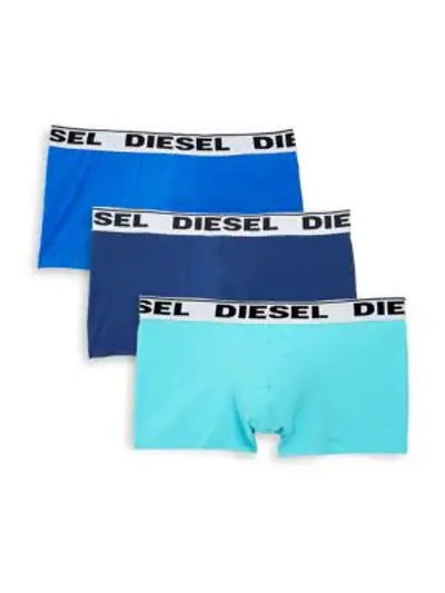 Shop Diesel Umbx Kory 3-pack Boxer Briefs In Blue Multi