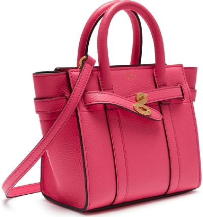 Shop Mulberry Micro Bayswater Leather Satchel - Pink In Fluro Pink