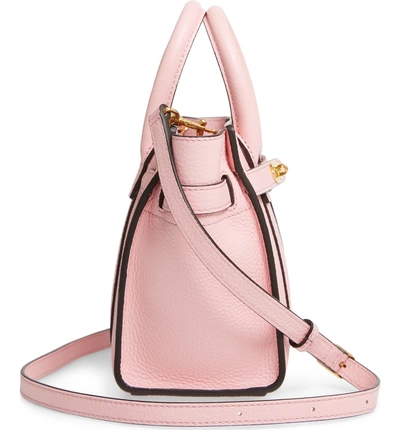 Shop Mulberry Micro Bayswater Leather Satchel In Sorbet Pink