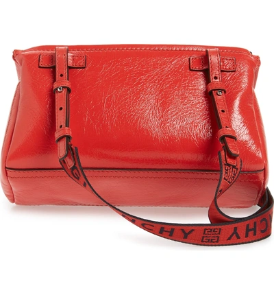 Shop Givenchy Mini Pandora Glazed Leather Shoulder Bag - Red In Pop Red