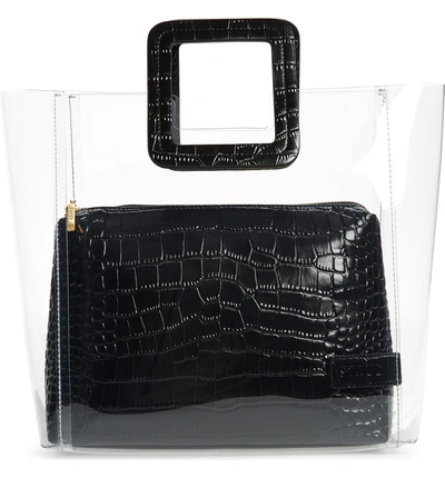 Shop Staud Shirley Transparent Tote In Black