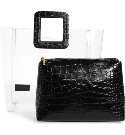 Shop Staud Shirley Transparent Tote In Black