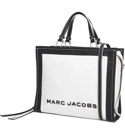 Shop Marc Jacobs The Box 29 Colorblock Leather Satchel - White In Cotton Multi