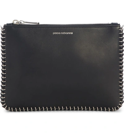 Shop Paco Rabanne Calfskin Leather Crossbody Bag In Black