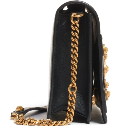 Shop Versace Tribute Leather Shoulder Bag - Black In Black/ Tribute Gold