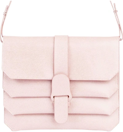 Shop Senreve Pebbled Leather Crossbody Bag In Blush