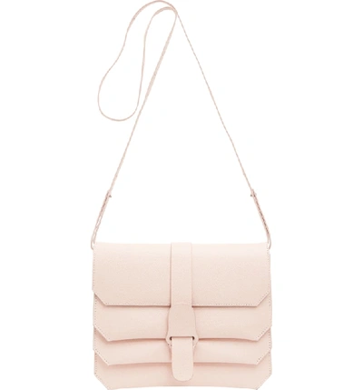 Shop Senreve Pebbled Leather Crossbody Bag In Blush