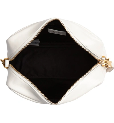 Shop Versace Tribute Quilted Leather Camera Bag - White In Off White/ Black/ Tribute Gold