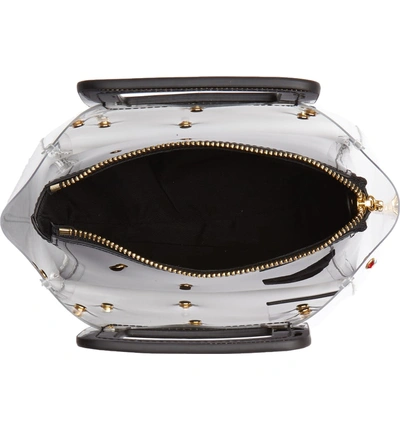 Shop Staud Mini Shirley Jeweled Transparent Handbag In Black/ Clear/ Multi