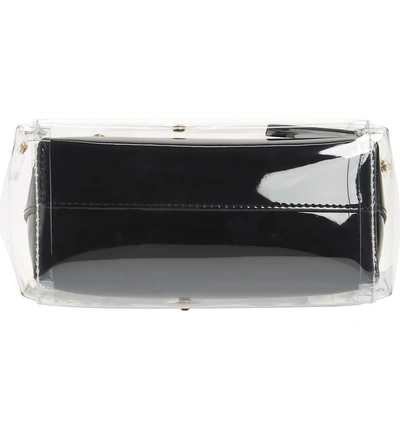 Shop Staud Mini Shirley Jeweled Transparent Handbag In Black/ Clear/ Multi