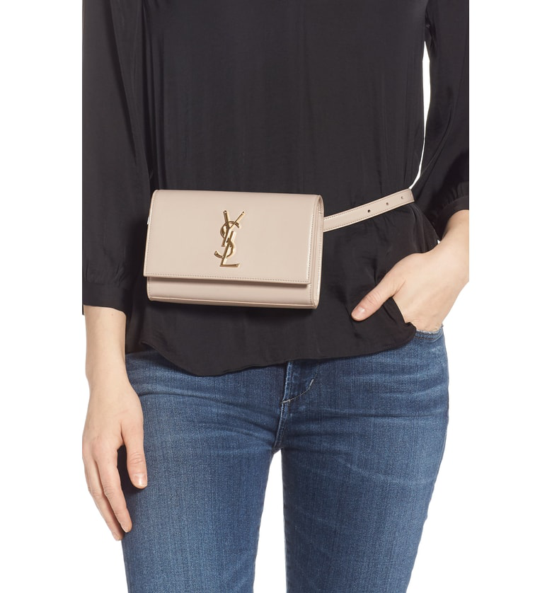 Saint Laurent Kate Monogram Ysl Leather Belt Bag In Beige ModeSens