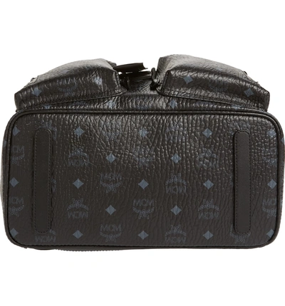Shop Mcm Raymonde Visetos Faux Leather Backpack - Black