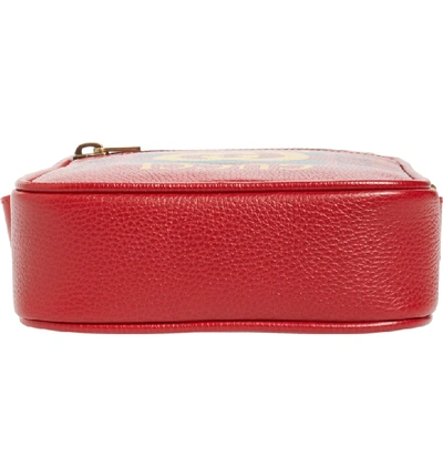 Shop Gucci Logo Print Leather Travel Bag - Pink In Red