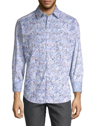 Shop Robert Graham Printed Cotton Button-down Shirt In Multi