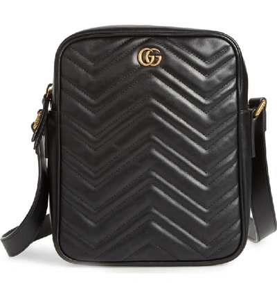 Shop Gucci Gg Marmont Matelasse Leather Travel Bag - Black