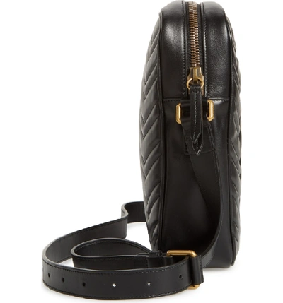 Shop Gucci Gg Marmont Matelasse Leather Travel Bag - Black