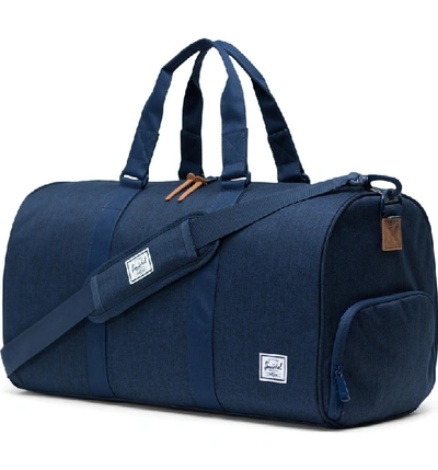 Shop Herschel Supply Co Novel Duffle Bag - Blue In Medieval Blue Crosshatch
