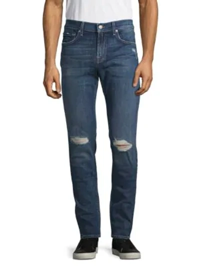 Shop 7 For All Mankind Paxtyn Distressed Jeans In Enterprise
