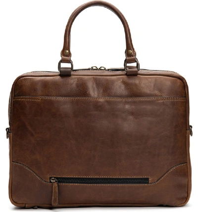 Shop Frye Logan Leather Briefcase In Dark Brown