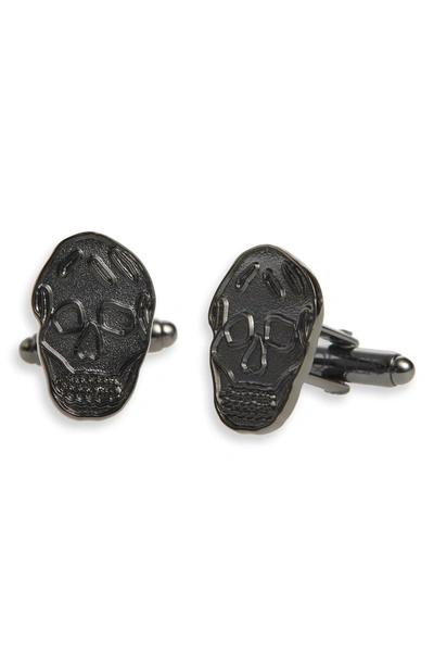 Shop Alexander Mcqueen Skull Cuff Links In Silver