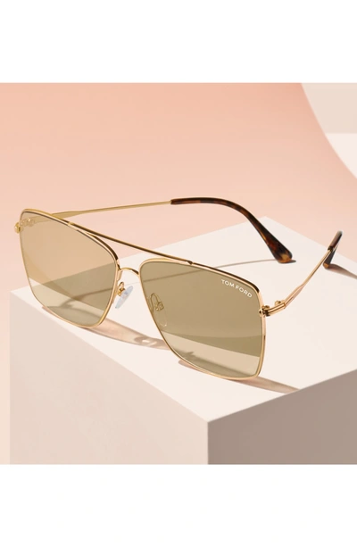 Shop Tom Ford Magnus 60mm Aviator Sunglasses In Gold/ Smoke